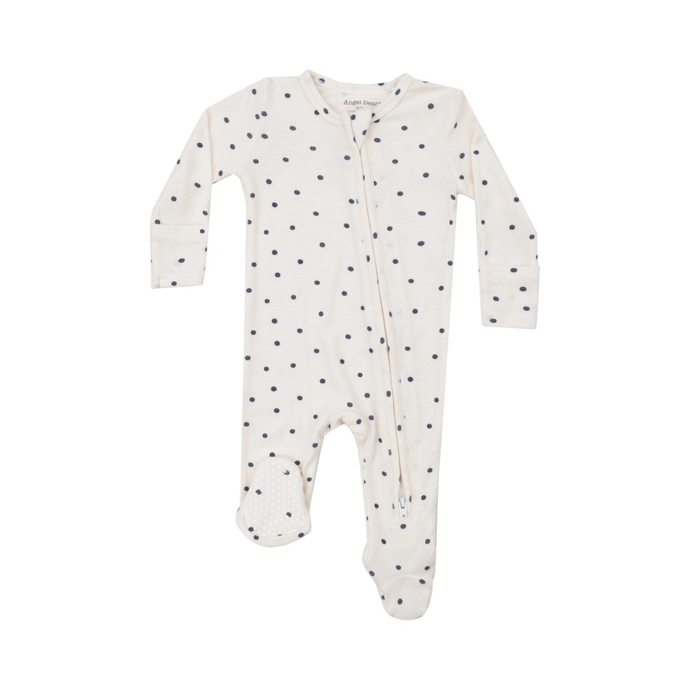 Angel Dear 2 Way Zipper Footie - Navy Mini Dot (NWT)
